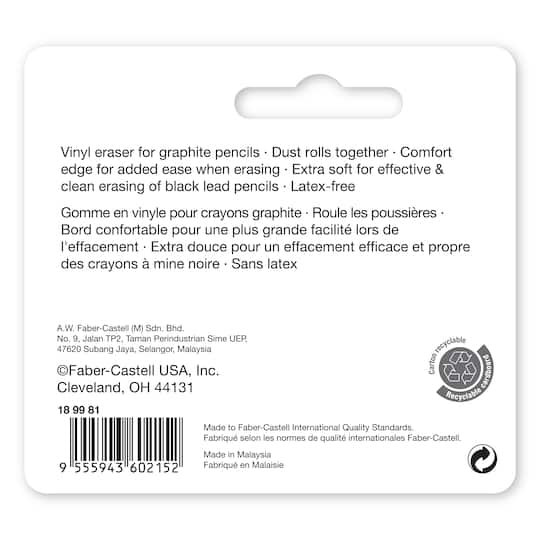 Faber-Castell® Dust-Free Vinyl Erasers, 2ct.